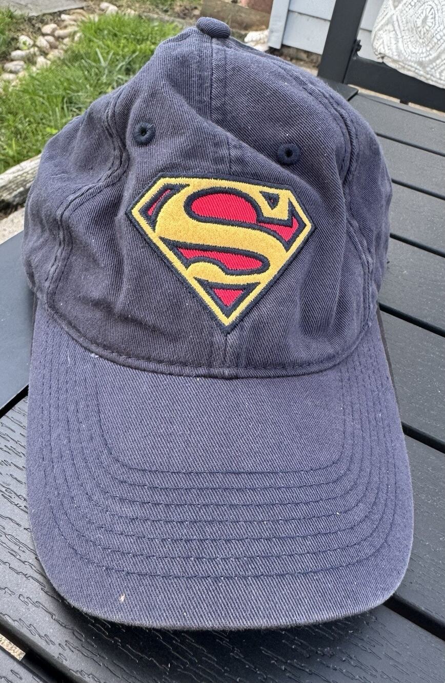 Superman Shield Logo Hat Blue Adjustable Slouch Cap